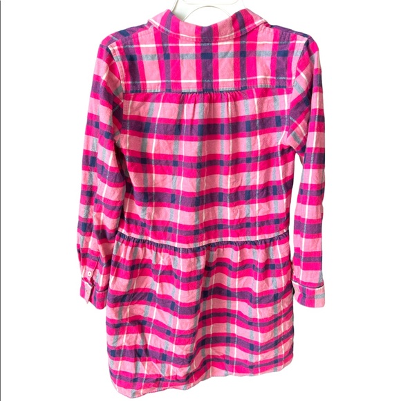 Pink Plaid Long Sleeve Dress - Picture 2 of 3